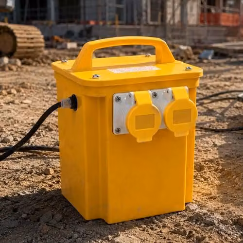 Oypla 3.3KVA Site Transformer with Twin 110V 16 AMP Outlets, Yellow – 3