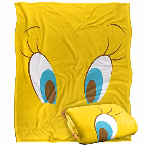Warner Brothers Looney Tunes Silky Touch Super Soft Fleece Throw Blanket in White, W/D: 152 x 127 cm