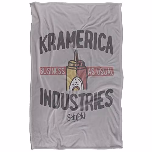 Warner Bros. Seinfeld The Make Your Own Pie Super Soft Fleece Throw Blanket, Grey, W/D/H: 91 x 147 cm