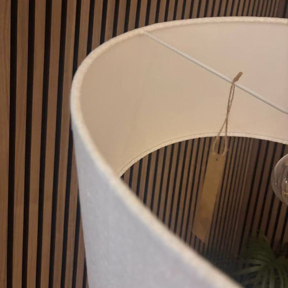 CGC Lighting Messina White Luxury Detailed Cotton Drum Lampshade, Diameter: 45.72 cm – 3