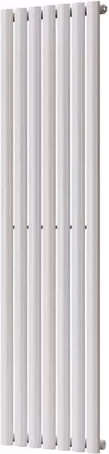 UK Radiators Omeara White Elliptical Tube Vertical Designer Radiator, W: 40.6 cm, H: 160 cm