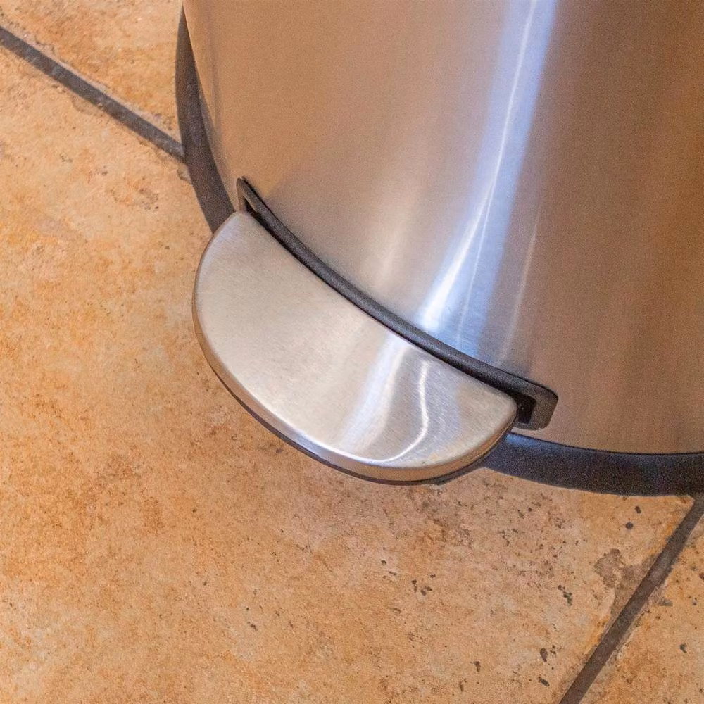 EONLION Round Stainless Steel Kitchen Pedal Bin in Silver, W/D/H: 36 x 31 x 30 cm – 4