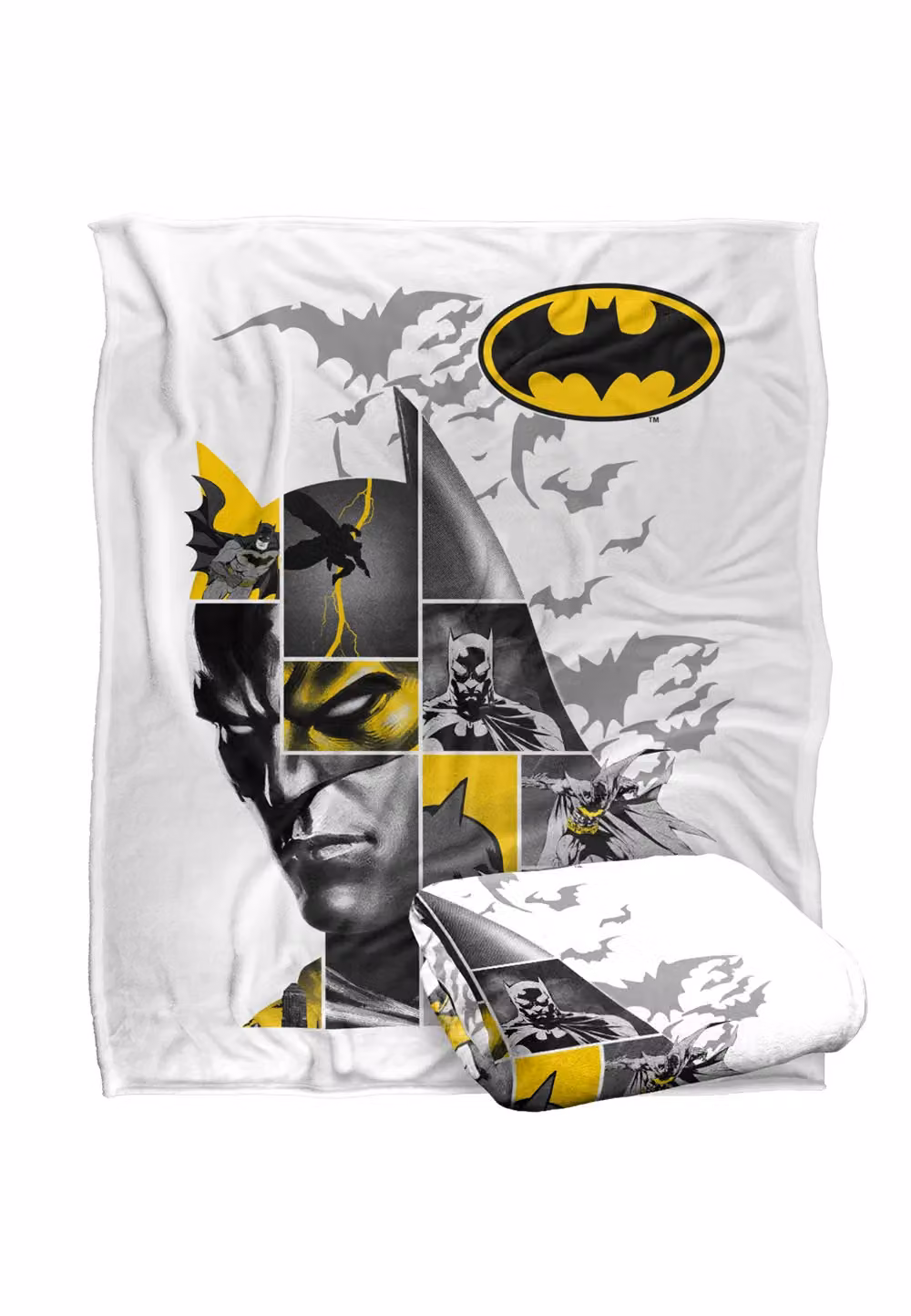 DC Comics Batman Long Live Blanket, White, W: 152 cm, D: 127 cm – 2