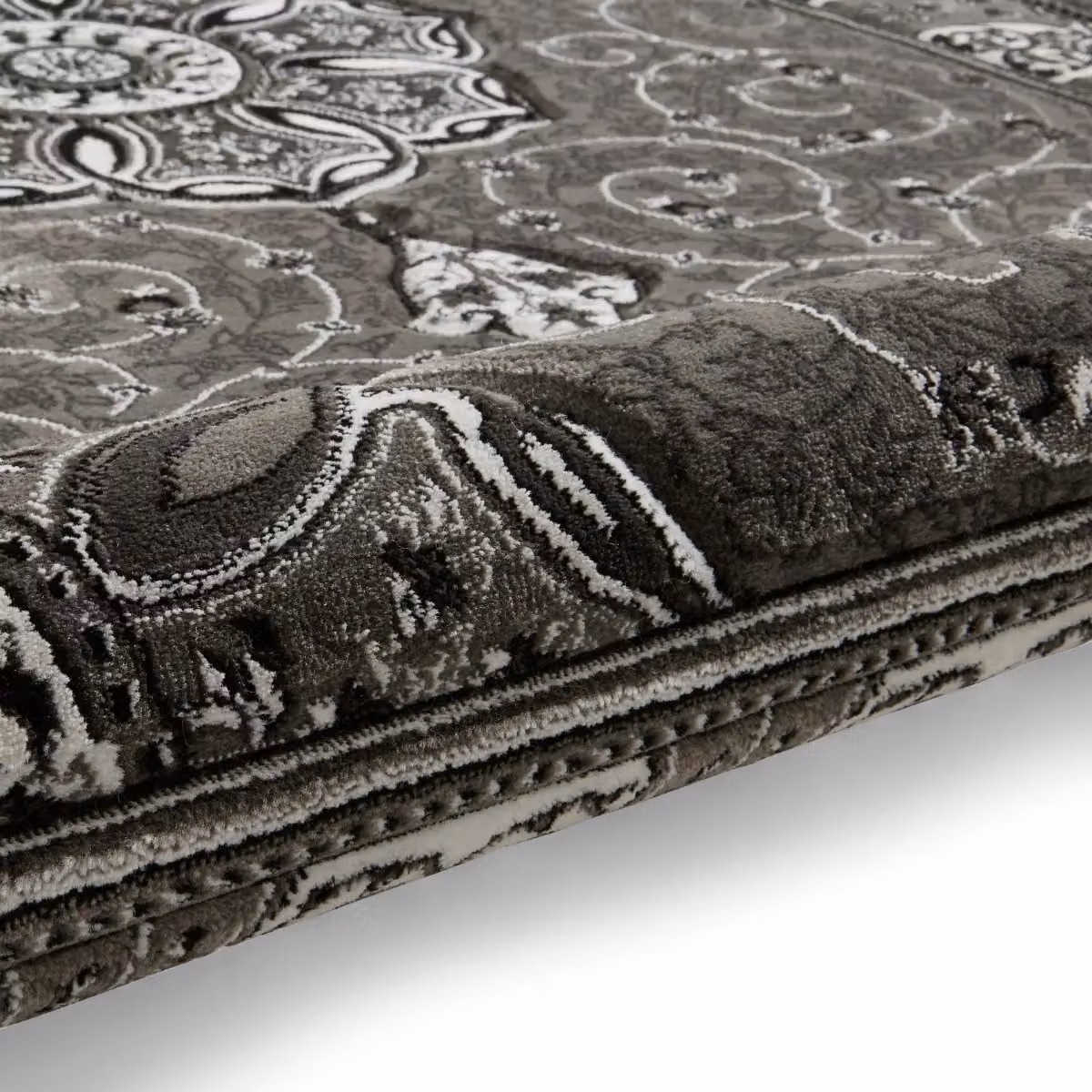 The Rug Shop UK Traditional Easy To Clean Stain-Resistant Floral Area Rug in Silver, W: 200 cm, L: 290 cm – 4