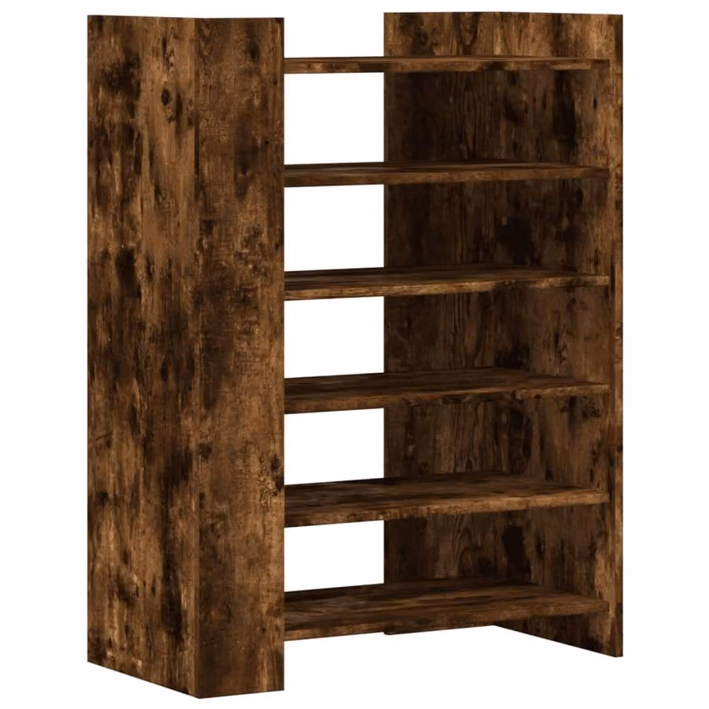 Berkfield Home Smoked Oak Shoe Cabinet, Brown, W/D/H: 74.5 x 37.5 x 100 cm – 3