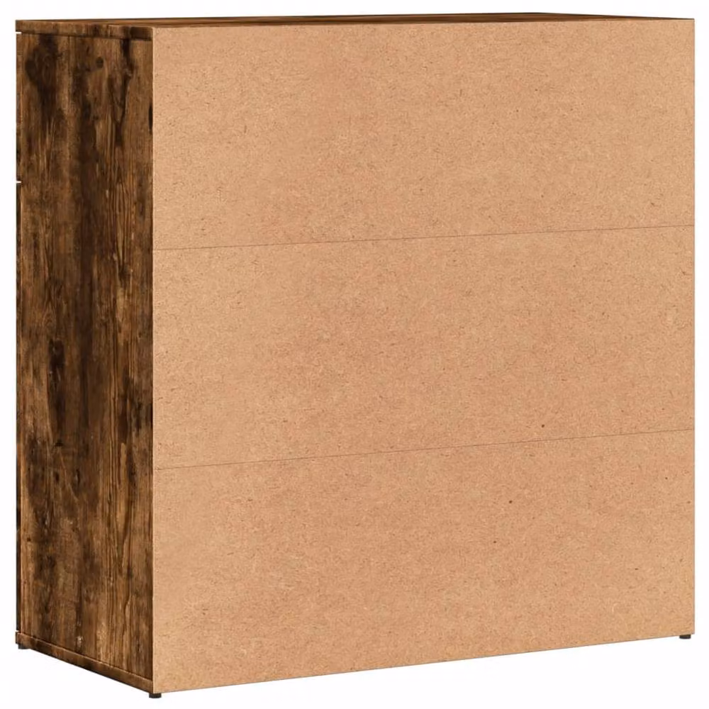 Berkfield Home Set of 2 Smoked Oak Sideboards in Brown, W/D/H: 79 x 38 x 80 cm – 4