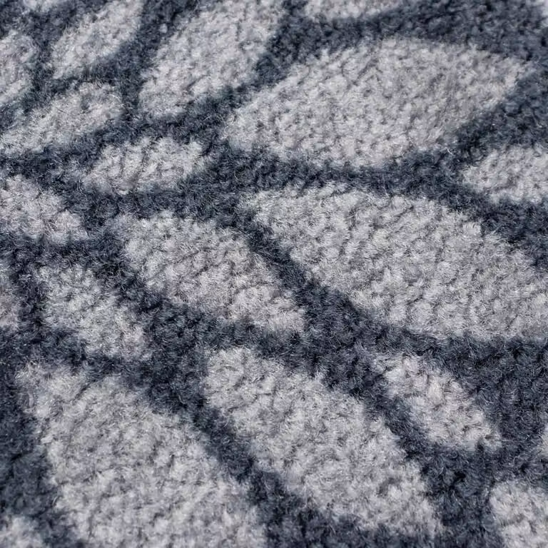 JVL Mega Machine Washable Floral Doormat, Blue and Grey, W: 50 cm, D: 150 cm