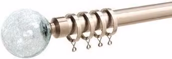 Terrys Crash 28mm Bay Window Curtain Pole in Silver