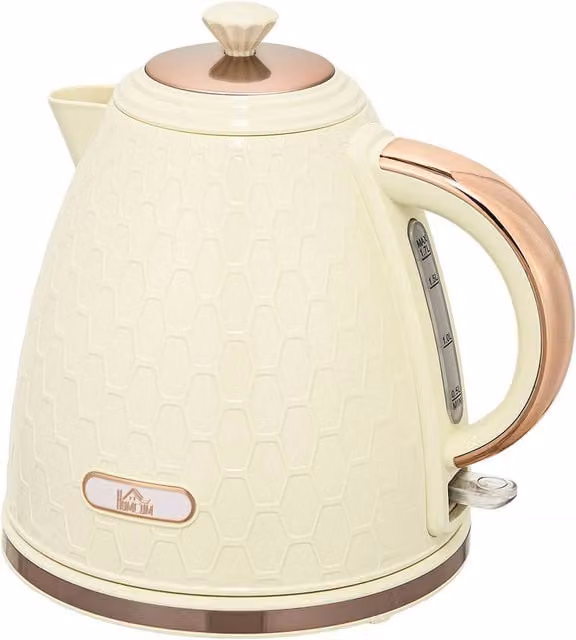 HOMCOM Electric Kettle with Auto Shut-off, 1.7 l, Beige – 1