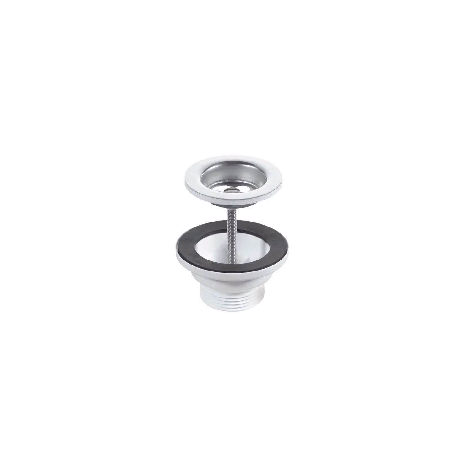 McAlpine BSW1PC 1.25 Inch Stainless Steel Centre Pin Basin Waste with Chain in Black, Silver or White – 2