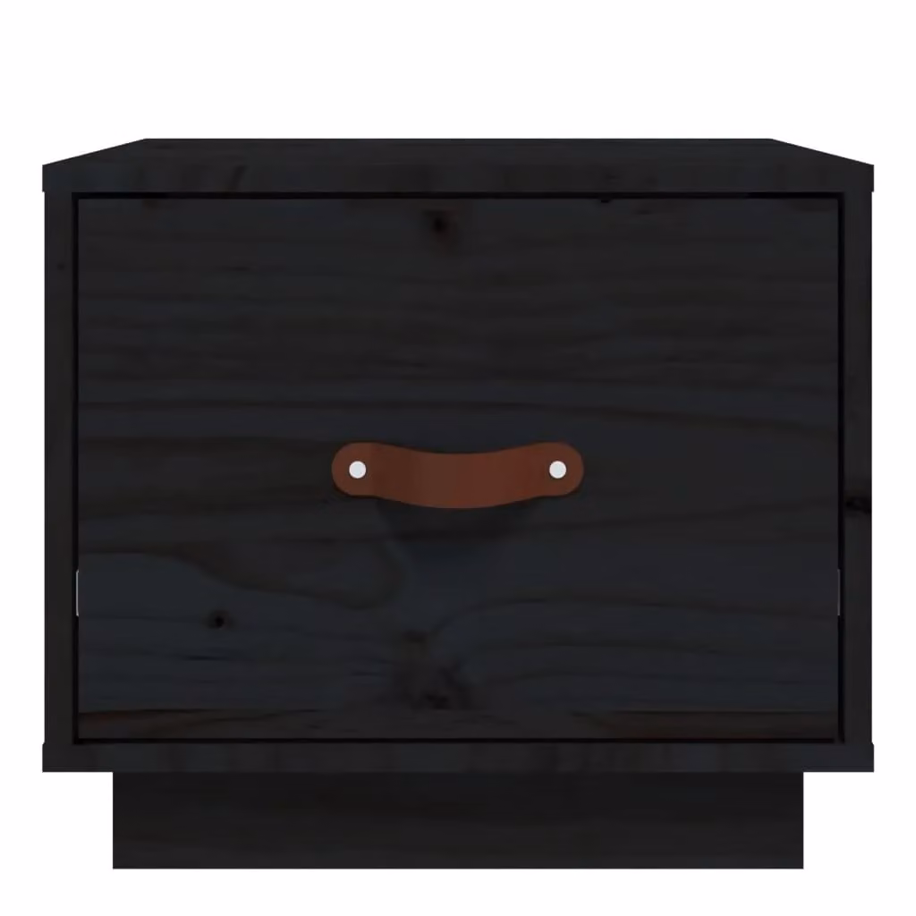 Berkfield Home Set of 2 Black Rustic Solid Wood Pine Bedside Cabinets W/D/H: 40 x 34 x 35 cm – 4