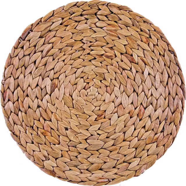 Creative Tops Round Water Hyacinth Placemats, Pack of 4, Brown