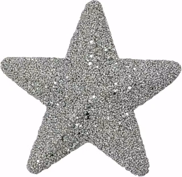 KDMD Silver Glitter Star Hanging Decorations, 2 Pack, Diameter: 19 cm