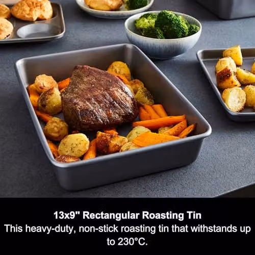Morphy Richards Non-Stick Carbon Steel Bakeware Set in Grey – 1