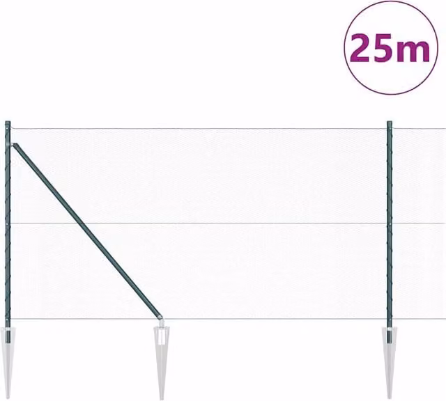 Berkfield Home Green Fencing Set of 2, Forest Green Powder-Coated Steel, H: 1 m x W: 25 m – 1