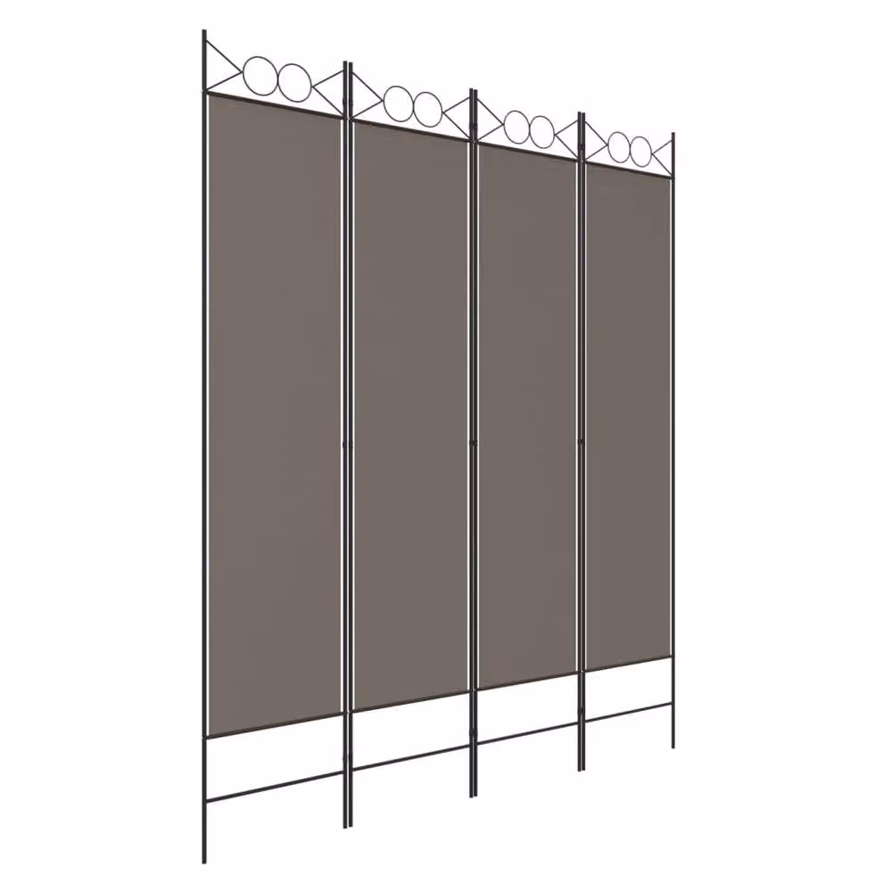 Berkfield Home 4-Panel Fabric Room Divider in Anthracite Grey, W: 160 cm, H: 200 cm – 3