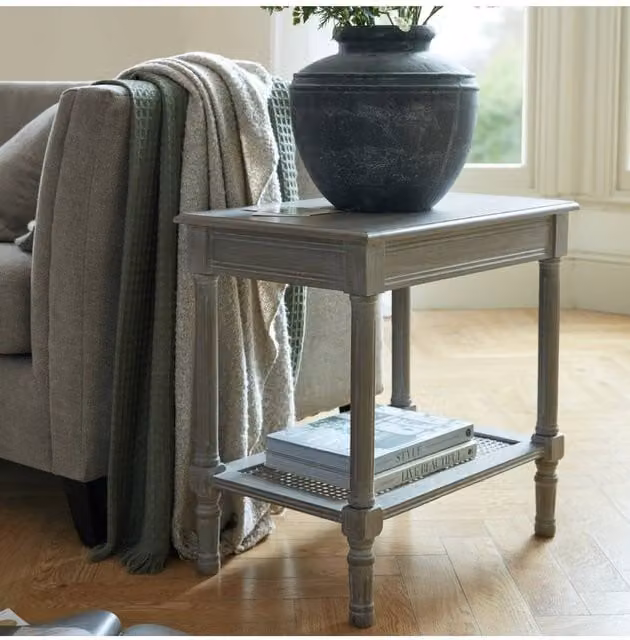 KDMD Serene Rattan Collection Side Table in Grey – 1