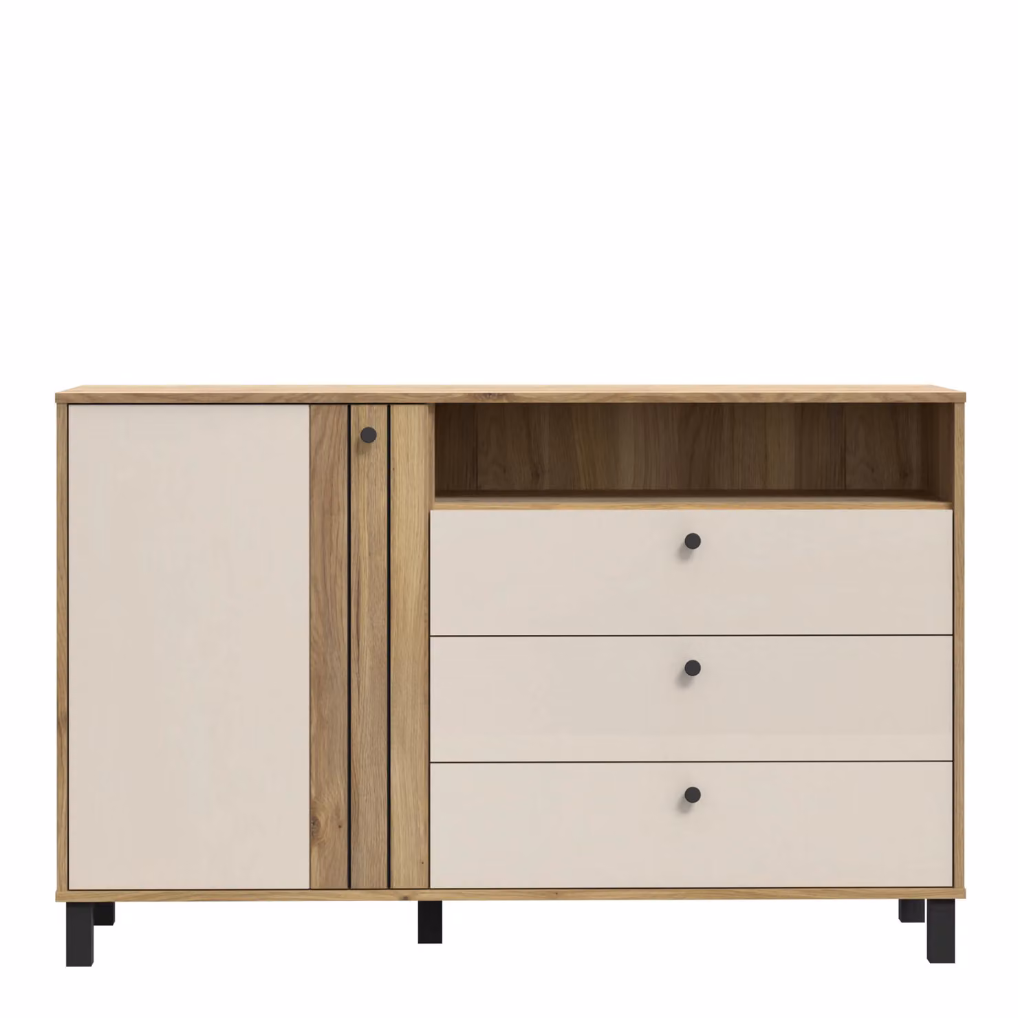 Furniture To Go Grafton 1 Door 3 Drawer Chest in Cream and Oak – 2