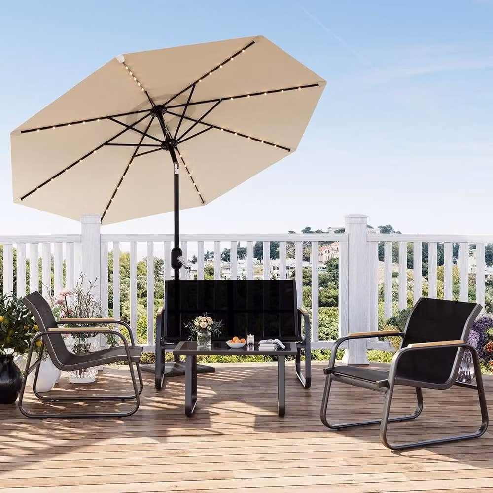 London Boutique 4-Piece Black Garden Furniture Set with Coffee Table, 2 Armchairs and Loveseat – 6