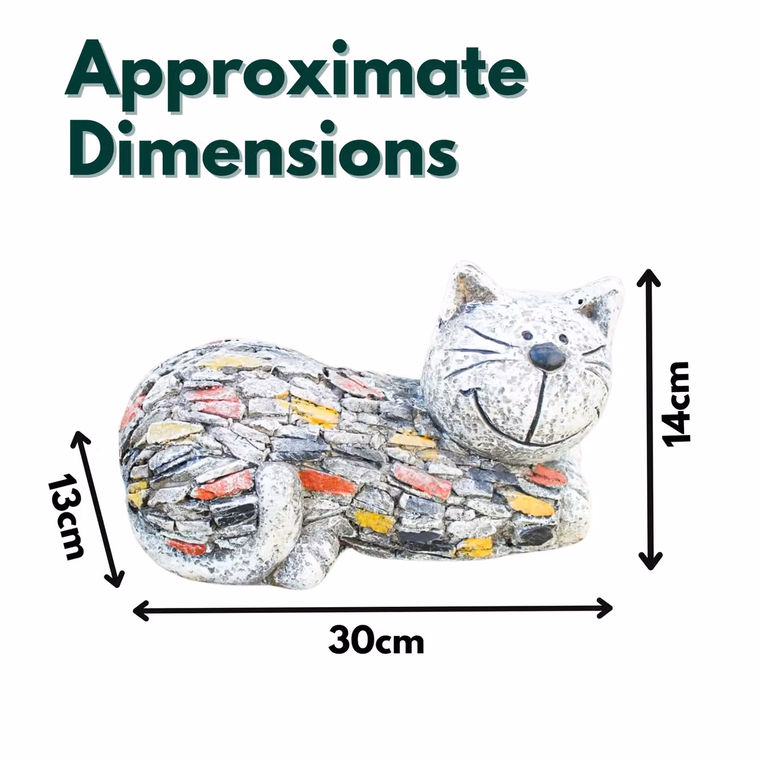 Marco Paul Multicolour Abstract Resin Cat Garden Ornament Statue – 2