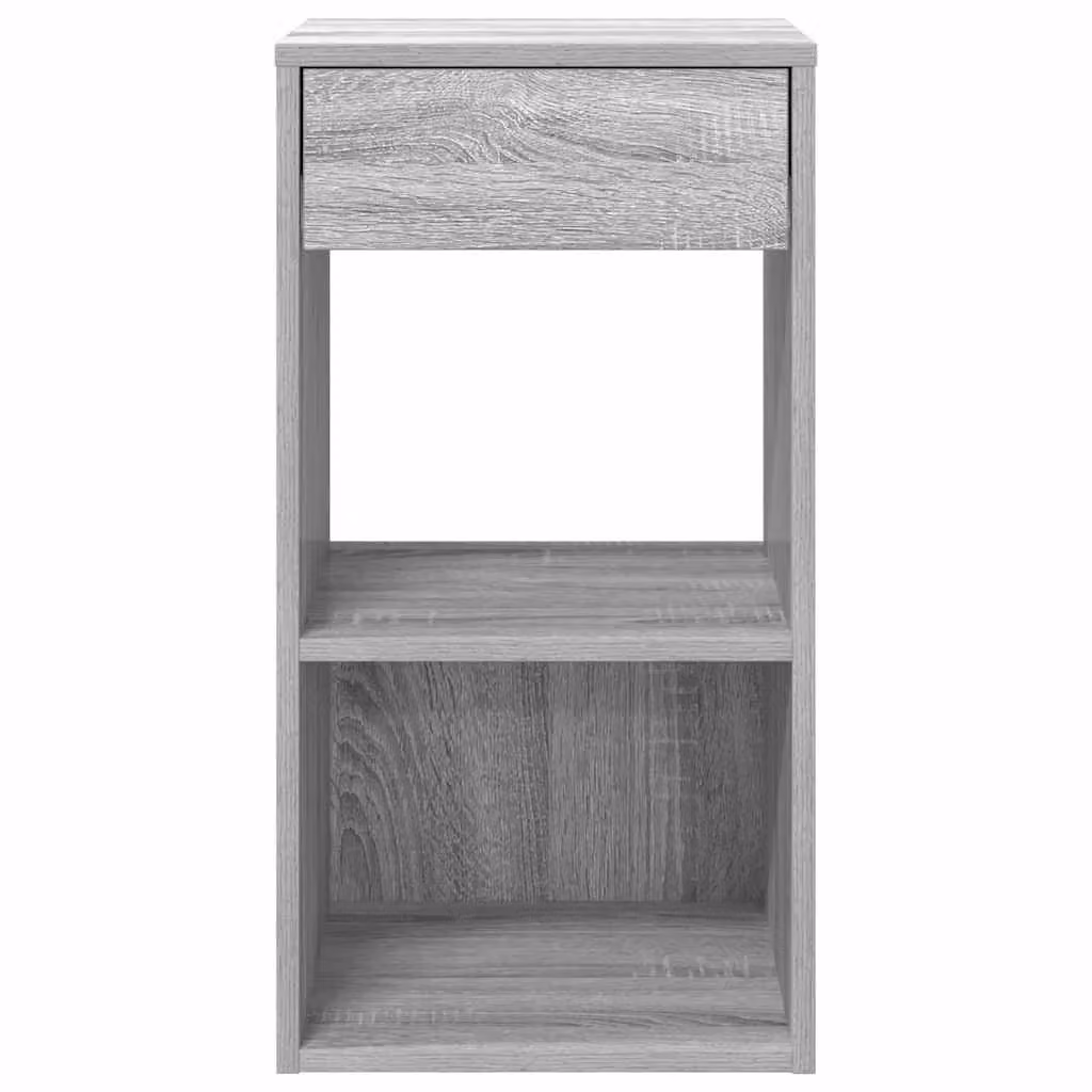Berkfield Home Set of 2 Modern Grey Sonoma Bedside Cabinets with Drawer, W/D/H: 35 x 34 x 66.5 cm – 2