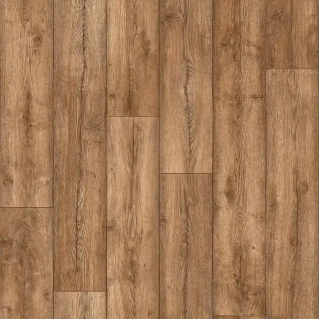 Vinyl Flooring UK Wood Effect Brown Cushion Backed Vinyl Flooring Sheet, W: 100 cm, L: 300 cm – 1
