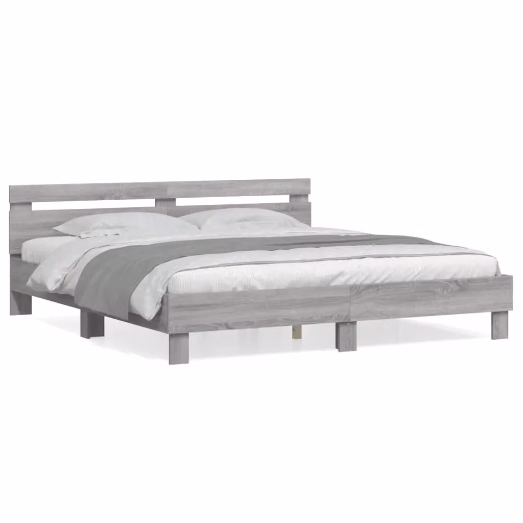 Berkfield Home Super King Bed Frame in Grey Sonoma, W/D/H: 180 x 200 cm – 2
