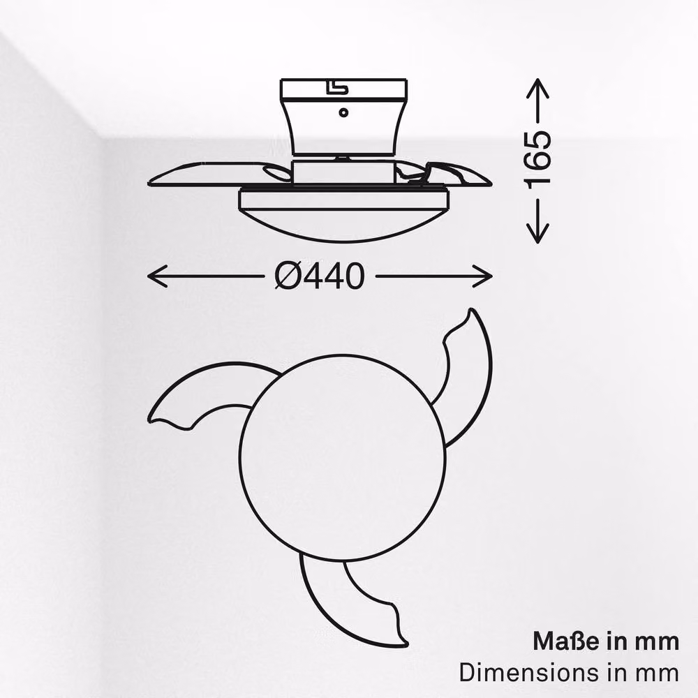 Briloner White LED Ceiling Fan with Light, Dimmable and Remote Controlled, Colour Changing CCT, Diameter: 132 cm – 9