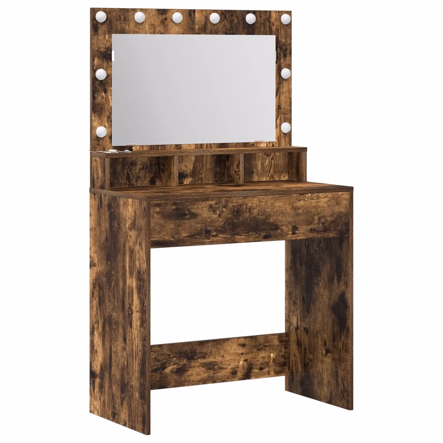 Berkfield Home Modern Smoked Oak Vanity Table with LED Mirror in Brown, W/D/H: 75.5 x 41 x 135 cm – 2