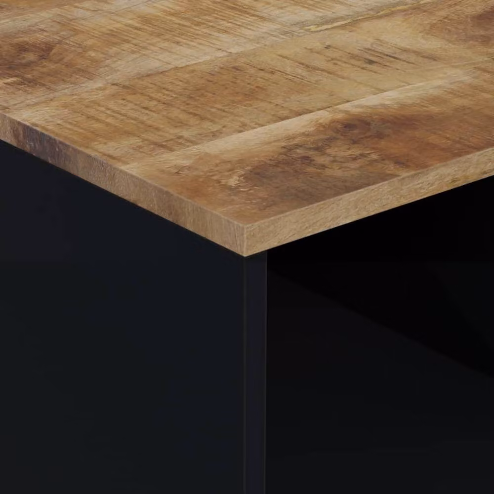 Berkfield Home Dense Coffee Table in Brown, Mango and Engineered Wood, W: 80 cm, D: 50 cm, H: 40 cm – 3