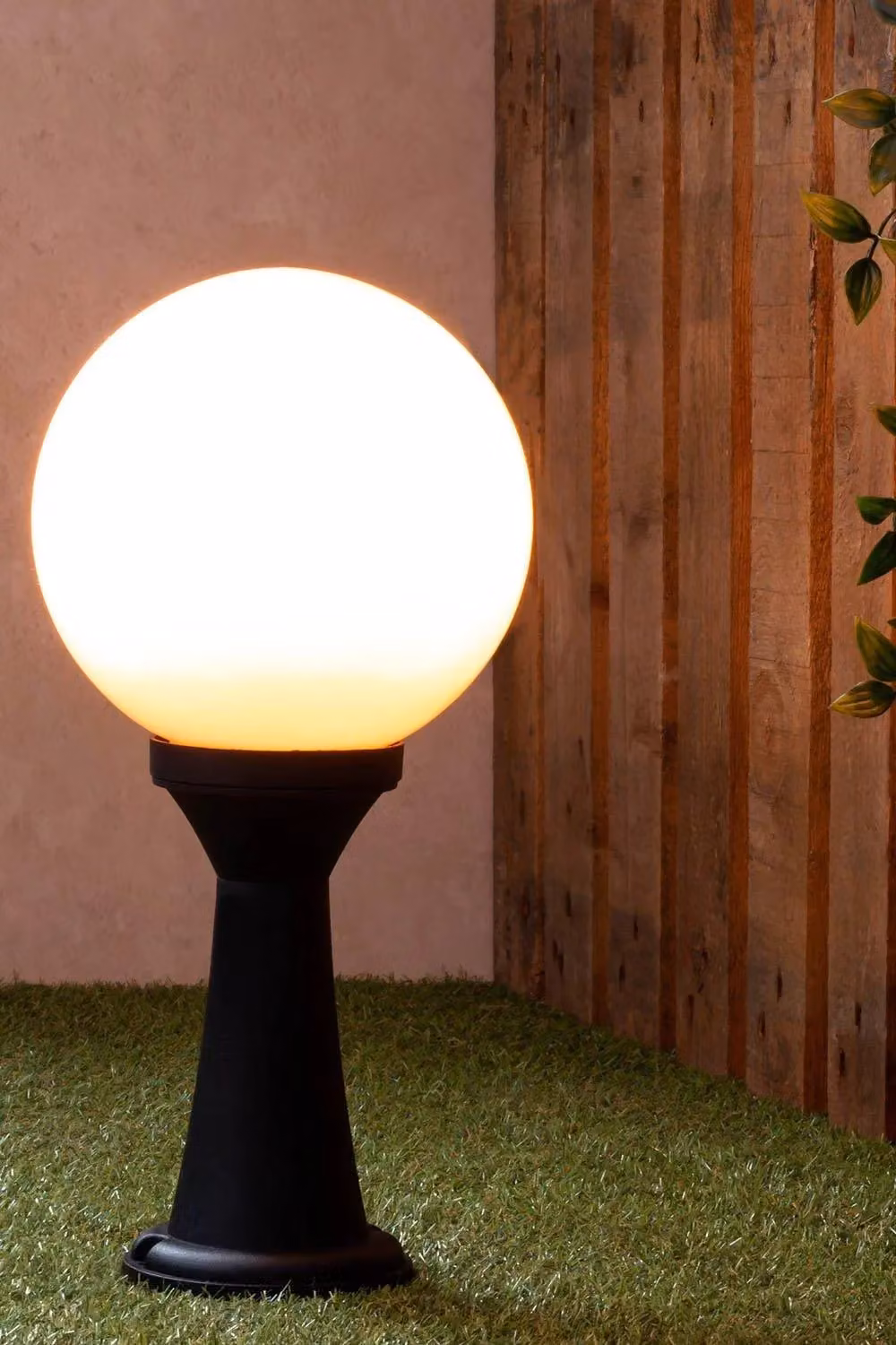 BHS Lighting Westray Modern Black Outdoor Pedestal Floor Light with Glass Sphere – 2