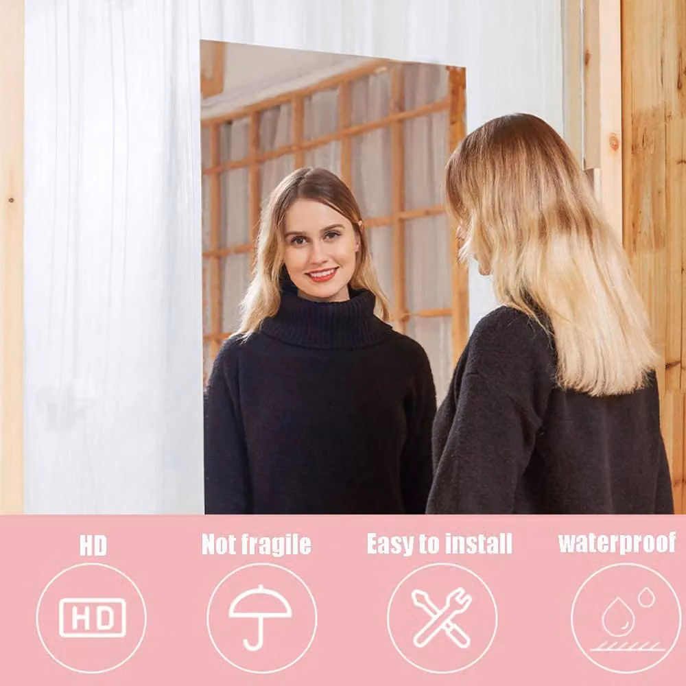 Hinsinc Self-Adhesive Mirror Wall Sticker Roll in Silver and Transparent, W: 152.4 cm x H: 60 cm – 3