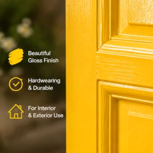 Rustins Quick Drying Water Based Gloss Paint for Wood, Buttercup Yellow, 250ml – 3