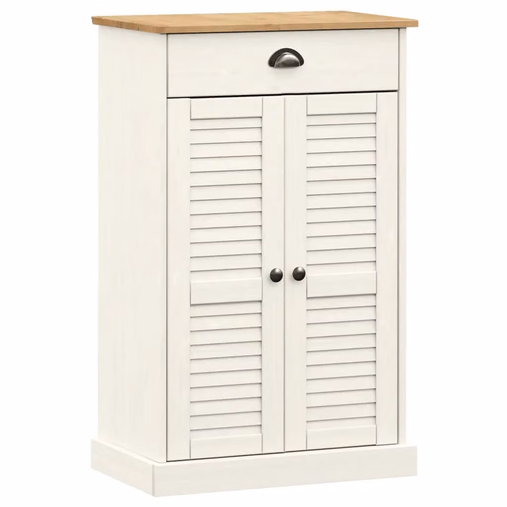 Berkfield Home VIGO White Shoe Cabinet in Solid Pine, W/D/H: 60 x 35 x 96 cm – 2