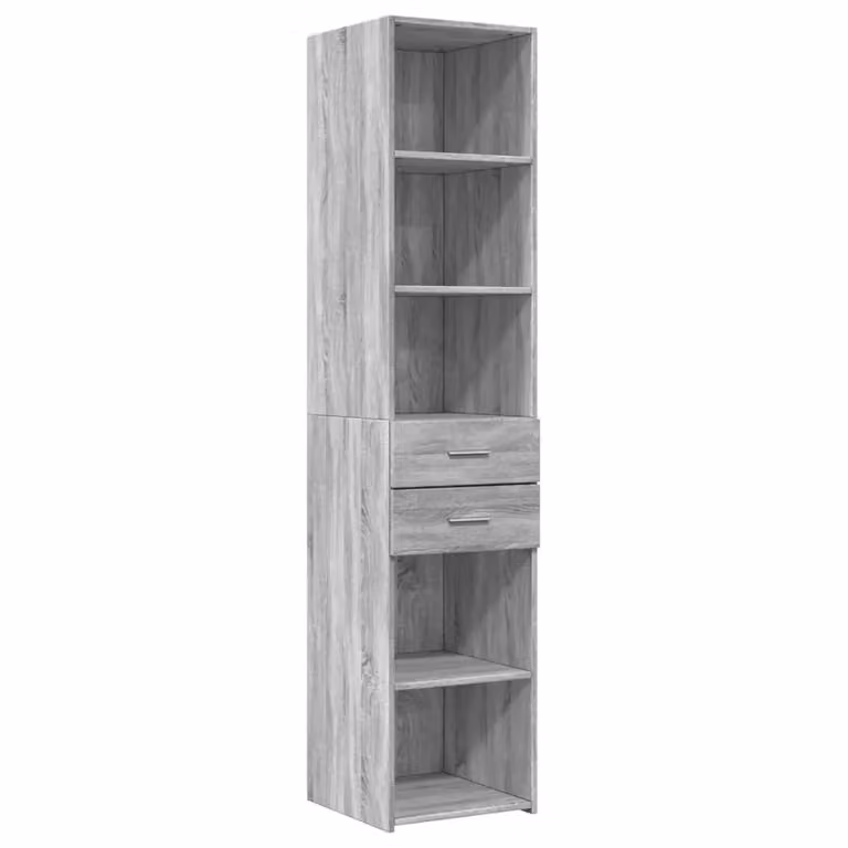 Berkfield Home Modern Grey Highboard in Matt MDF, W/D/H: 40 x 42.5 x 185 cm