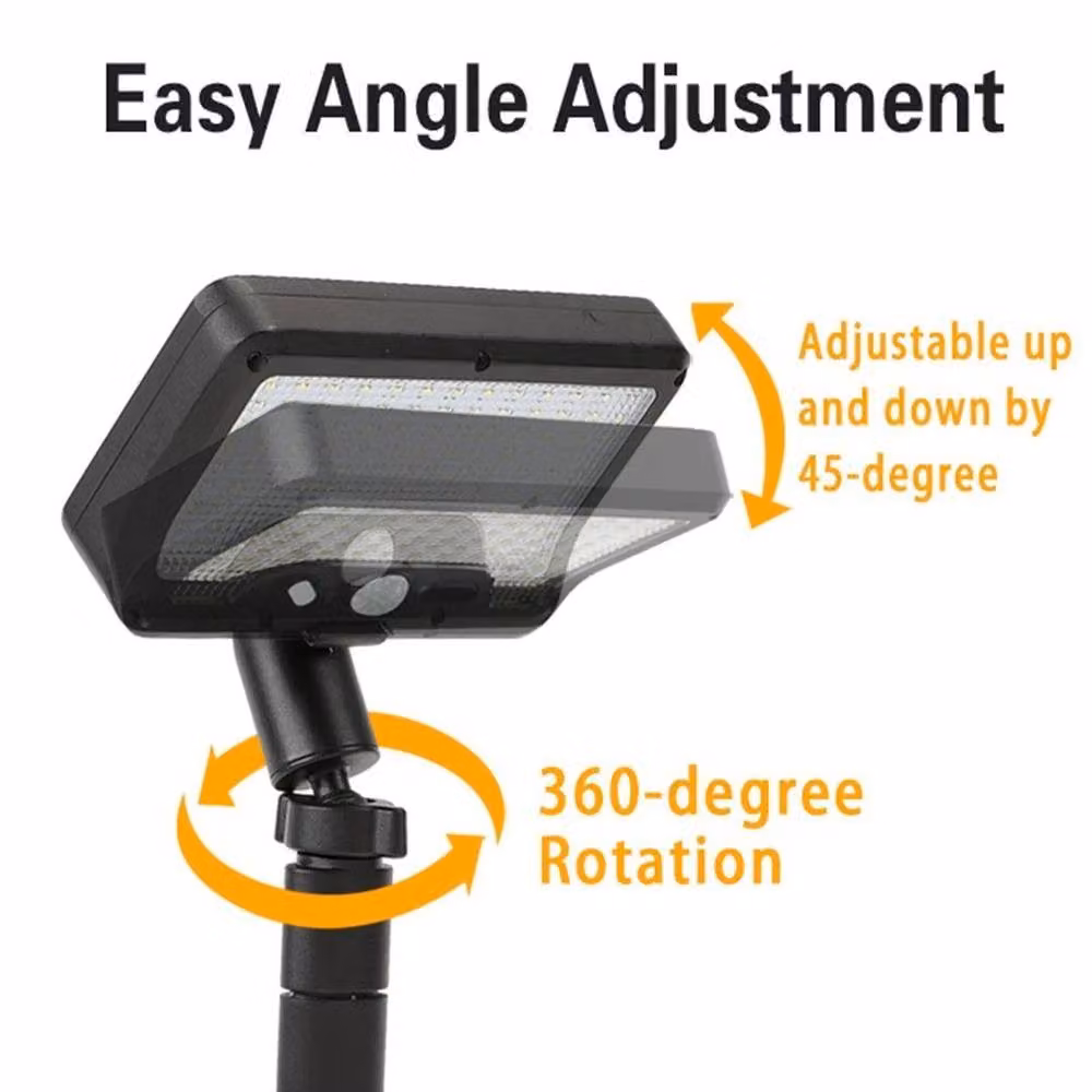 FLAVORA Black Clip-on Solar LED Outdoor Motion Sensor Light with 92 LEDs – 5