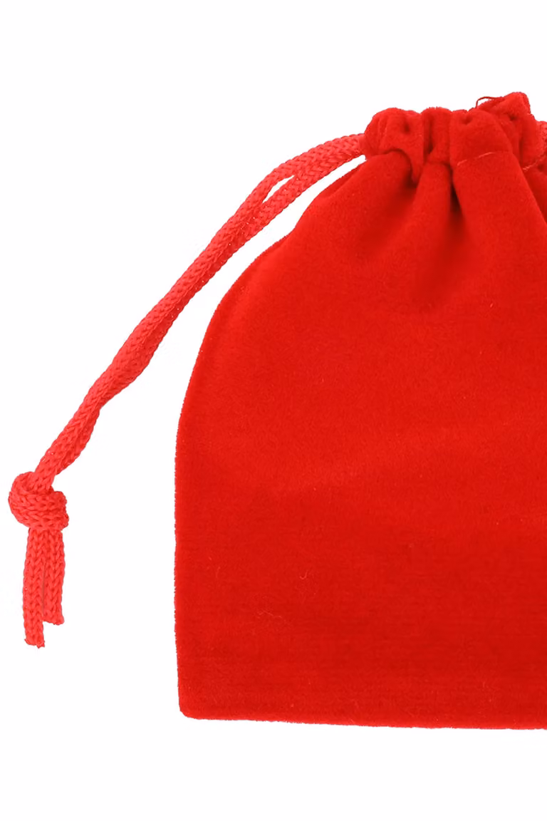 Neel Blue 50pcs Velvet Drawstring Bags in Red, W: 7 cm, H: 9 cm