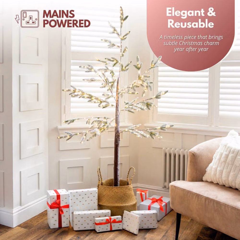 Marco Paul Pre-Lit Large Birch Twig Christmas Tree with Warm White LED Lights in Brown – 3