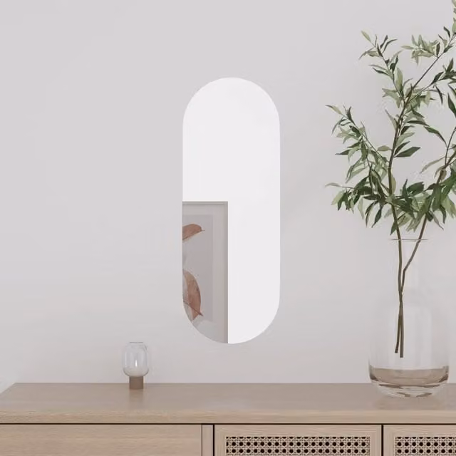 Berkfield Home Classic Oval Glass Wall Mirror in Silver, W: 40 cm, H: 15 cm