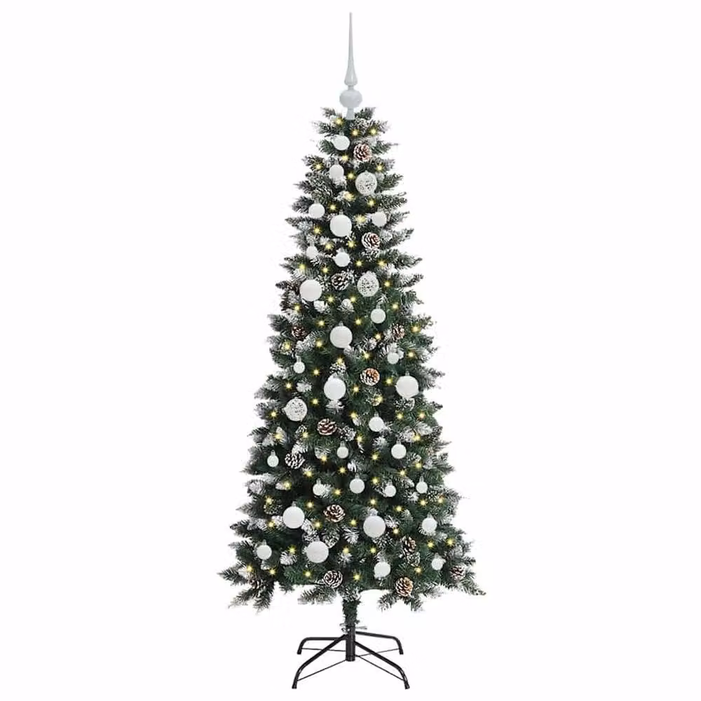 Berkfield Home Artificial Christmas Tree with 150 LEDs, Green, H x W x D: 150 x 66 x 66 cm – 3