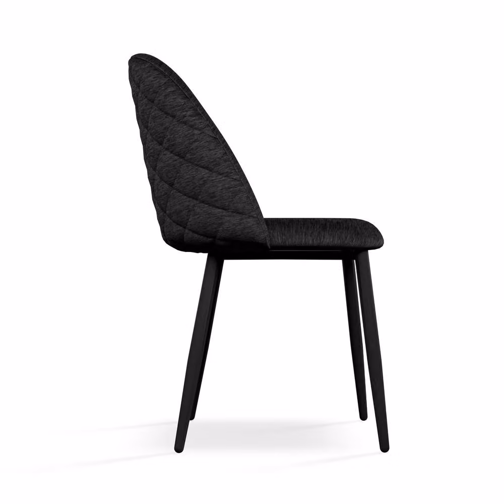 More4Homes Arlo Black Round Table and Raye Velvet Dining Chair Set of 4, W: 120 cm, H: 75 cm – 3