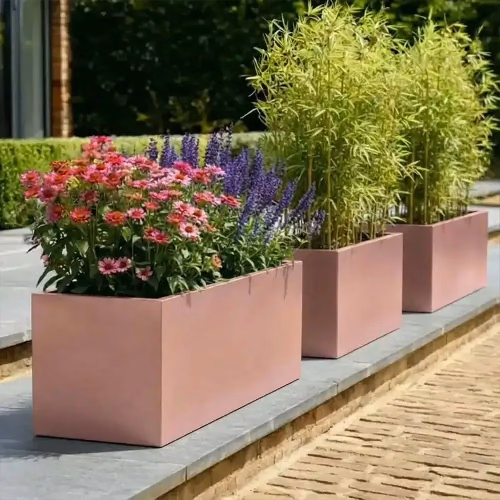 Access Garden Products Gold Galvanised Steel Trough Planter, W: 100 cm – 7