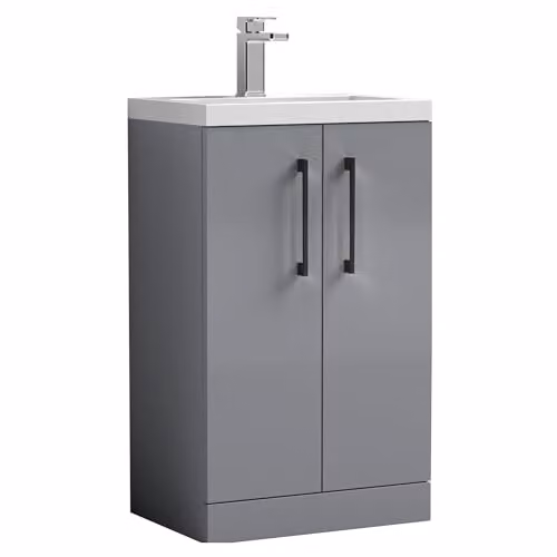 Balterley Modern Grey Freestanding Bathroom Vanity Unit with Basin, W/D/H: 51 x 36 x 84 cm – 4