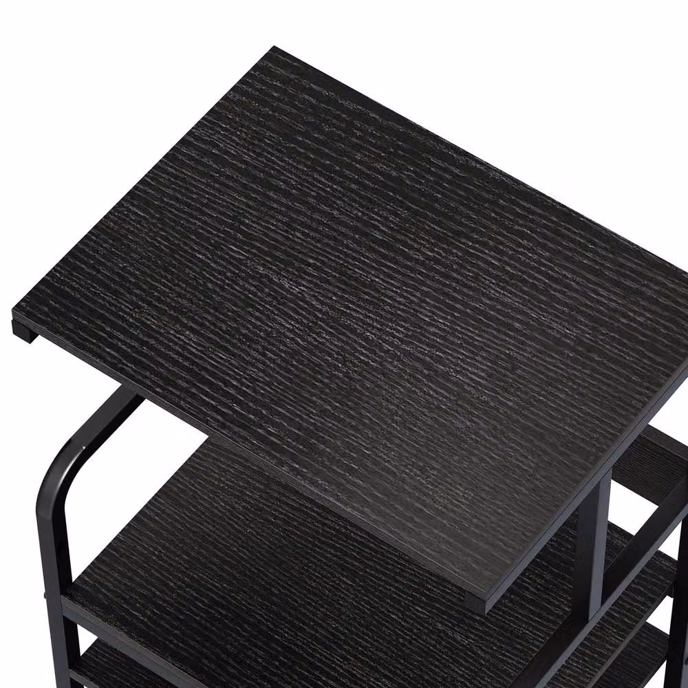 Huhote 4-Tier Printer Stand with Wheels and Adjustable Shelves in Black, W: 40.0 cm, D: 40.0 cm, H: 113.0 cm – 8