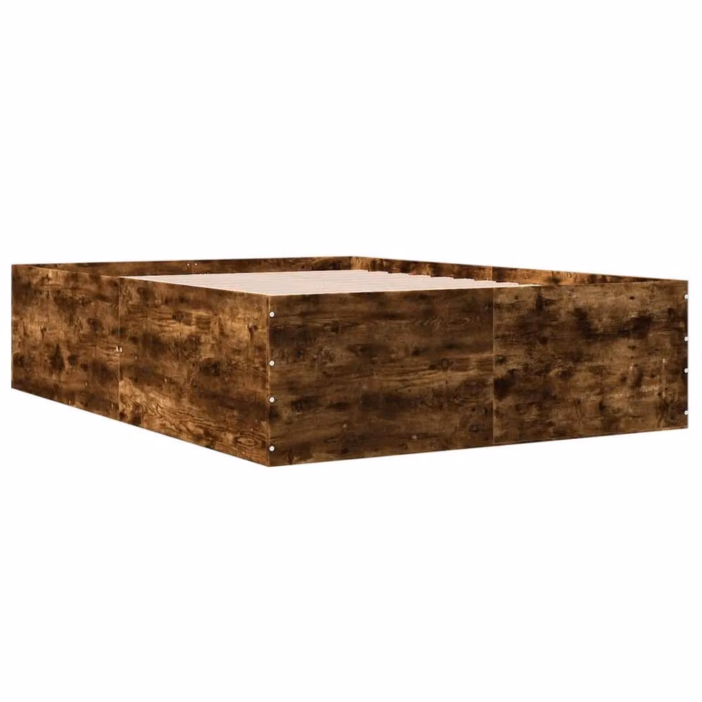 Berkfield Home Small Double Bed Frame in Smoked Oak Brown, W/D/H: 120 x 190 x 45 cm – 3