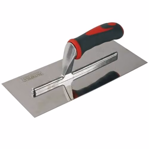 Faithfull Stainless Steel Soft-Grip Plasterers Finish Trowel in Grey and Silver