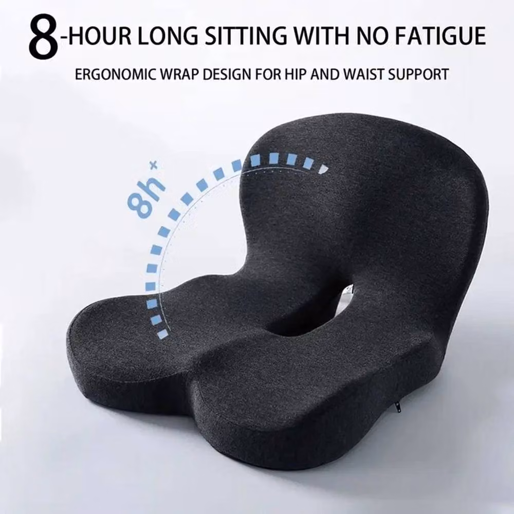 SPETLEK Memory Foam Cushion with Coccyx Relief and Back Support in Black, W/D/H: 100 x 190 cm – 1