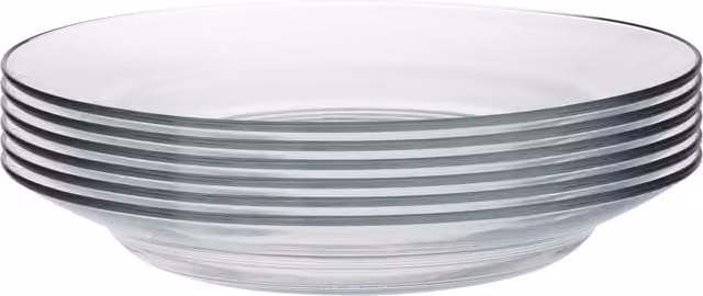Duralex Lys Glass Soup Plates, Pack of 6, Clear, Diameter: 23 cm – 1