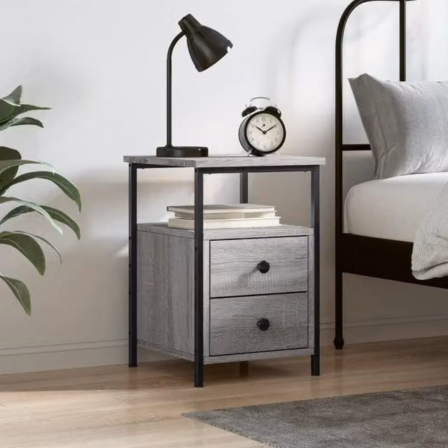 Berkfield Home Grey Sonoma Bedside Cabinet, W/D/H: 34 x 35.5 x 50 cm – 1