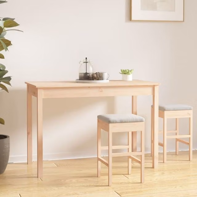 Berkfield Home Brown Solid Wood Pine Rectangular Dining Table W/D/H: 110 x 55 x 75 cm
